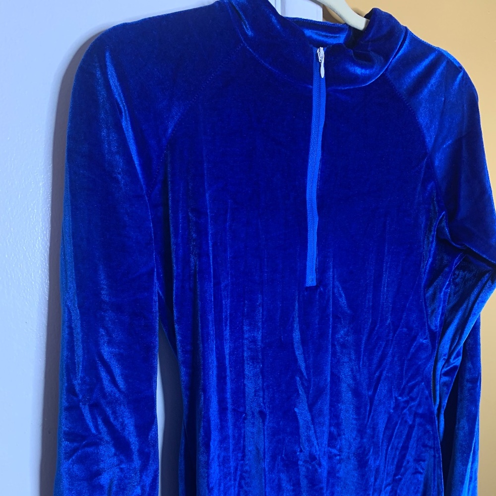 Velour blue dress